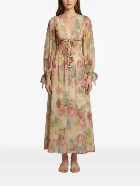 Fusta maxi Zimmermann cu model floral cu imagine
