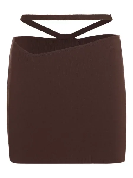 Dzianinowa mała mały spódnica mini Andreadamo brązowa