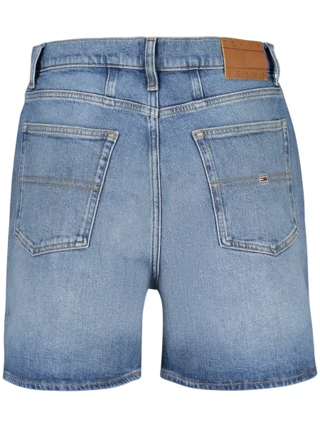 Tommy Jeans szorty jeansowe gładkie high waist niebieski