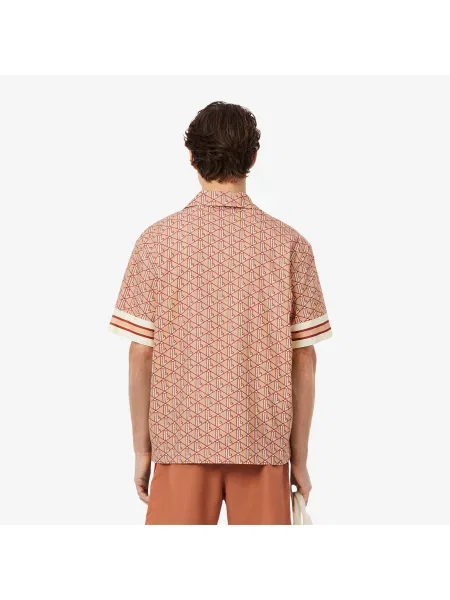 Lacoste Koszula O Prostym Kroju Z Monogramem pomarańczowa