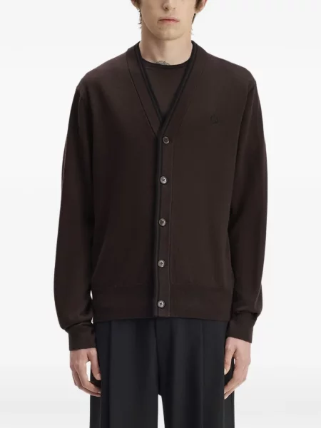 Cardigan Fred Perry cu broderie maro