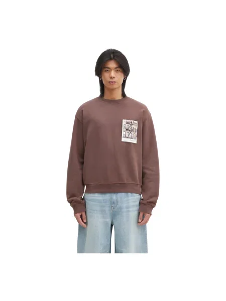 Helmut Lang bluza Pstcard Cr Bk.Cmbd 1 z nadrukiem brązowy
