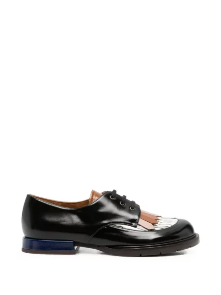 Pantofi loafer Chie Mihara cu franjuri cu șireturi din dantelă negru