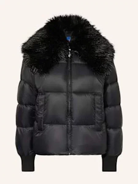 Hugo Blue Kurtka Kangurka Fuji Z Odpinanym Sztucznym Futrem schwarz czarna