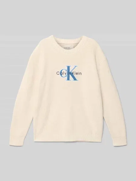 Sweter z dzianiny z prążkowanymi wykończeniami Calvin Klein Jeans