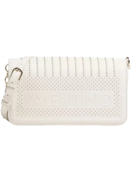 Lniana kopertówka Valentino By Mario Valentino biała