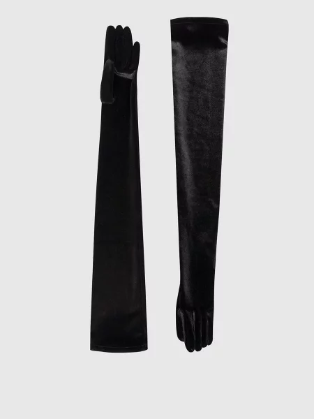 Оксамитові поовжені рукавички із шовку Richard Quinn чорні