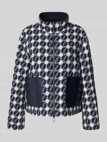 Kurtka o kroju regular fit z mieszanki bawełny ze stójką Marc Cain granatowa