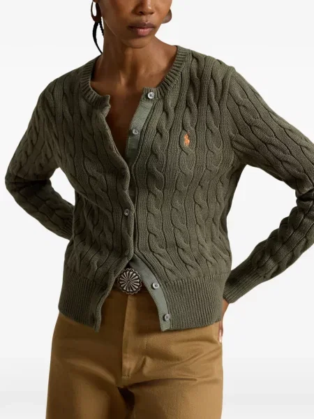 Pletena klasična polo majica Polo Ralph Lauren s autogramom ljubičasta