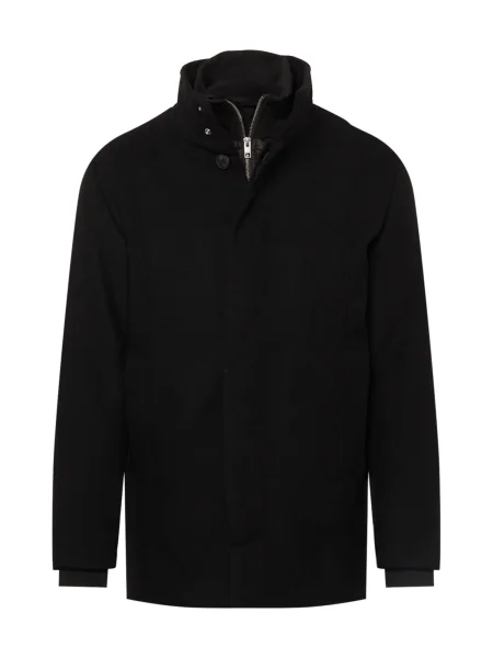 Jack&Jones Vlnený kabát Dunham Regular Fit čierna
