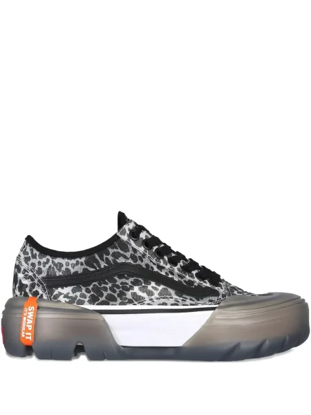 Sneakerși Vans cu platformă cu imagine cu model leopard gri