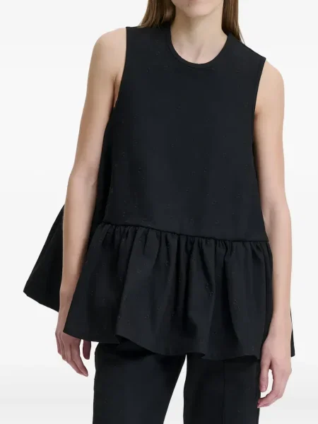Top Cecilie Bahnsen cu broderie negru