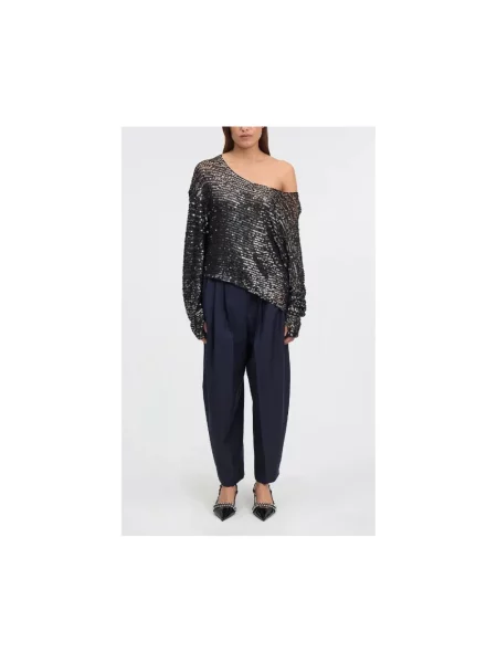 Top Mes Demoiselles z cekinami czarny