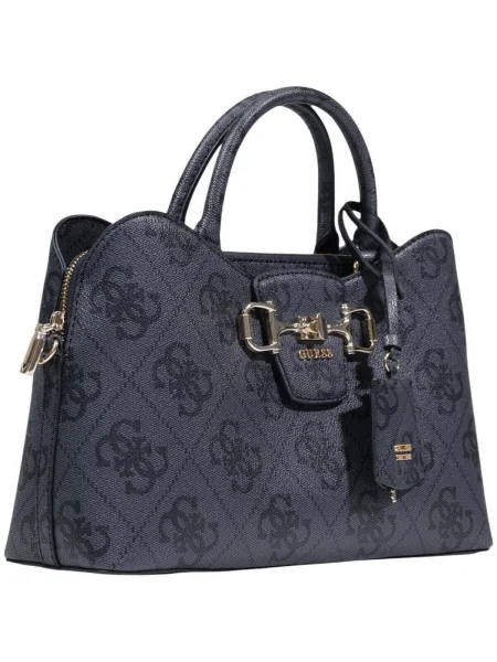 Crossbody kabelka Guess s autogramom sivá