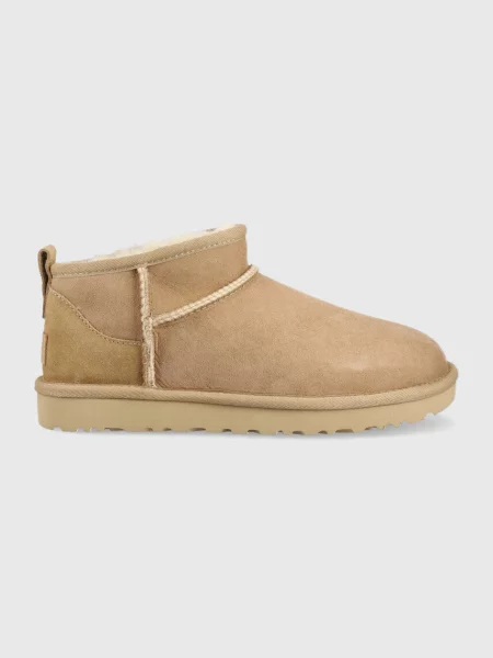 UGG cizme de zapada din piele intoarsa W Classic Ultra Mini maro