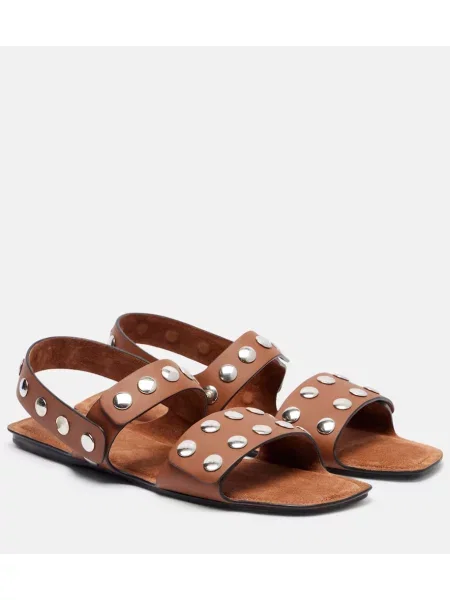 Sandale Khaite din piele cu tepi maro