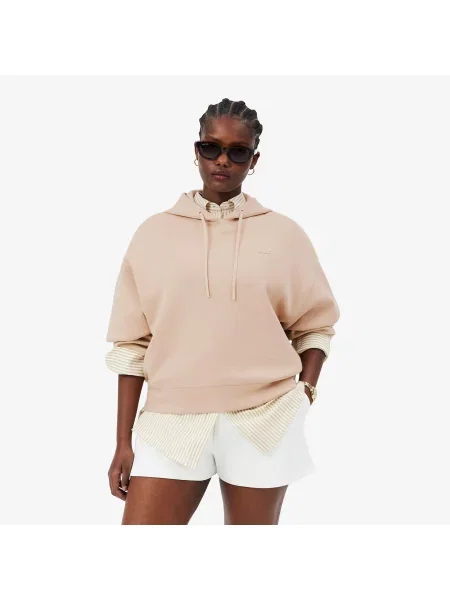 Lacoste Regulowana Bluza Oversize Z Kapturem beżowa