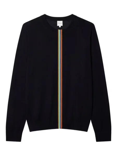 Pulover Paul Smith cu dungi cu decolteu rotund albastru