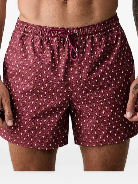 Slip de baie Marc O'polo cu imagine cu imprimeu geometric cu cordon roșu