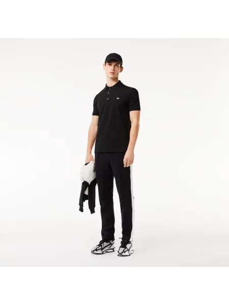 Lacoste Koszulka Polo Slim Fit Stretch Cotton Piqué Grey Crocodile czarna