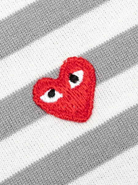 Дълго тениска Comme Des Garçons Play на райета сиво