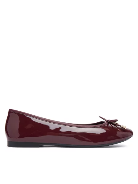 Baleríny Tommy Hilfiger Th Charm Patent Ballerina Bordó