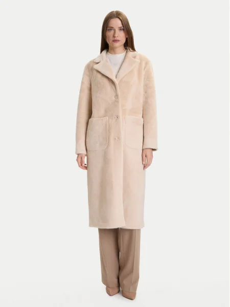 Palton de blană Rinascimento bej