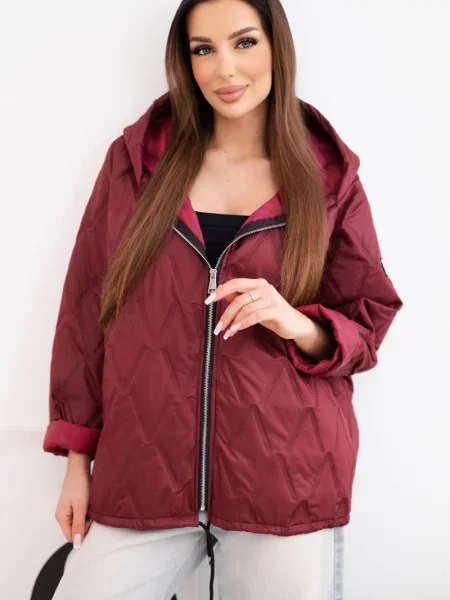 Jakna Kesi Włoski s kapuco rdeča