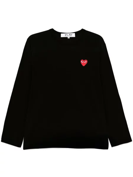 Tricou Comme Des Garcons Play cu motiv cu inimi negru