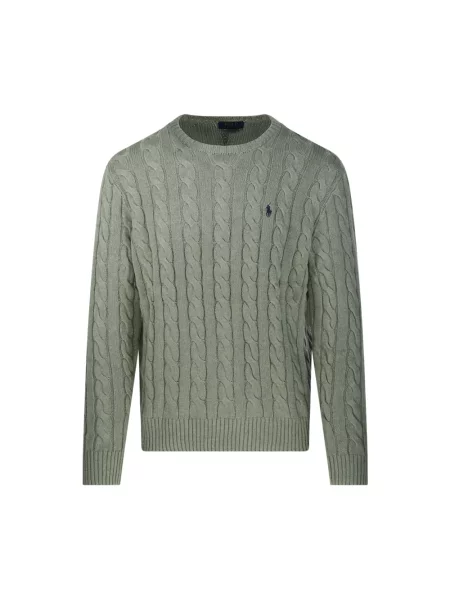 Sweter z dzianiny z wyhaftowanym logo Polo Ralph Lauren zielony