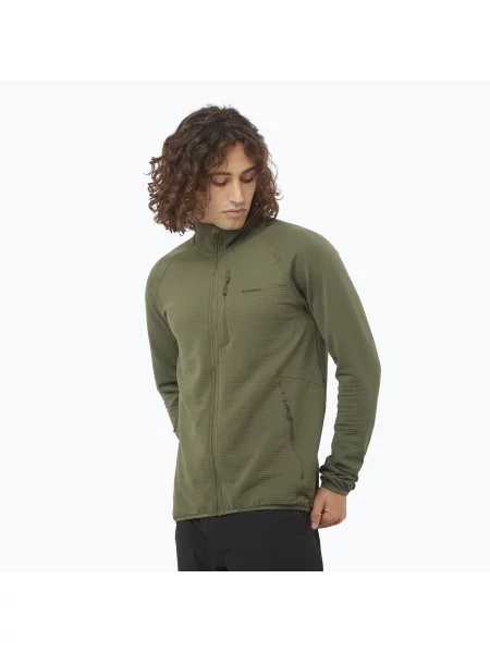 Bluza trekkingowa Salomon Essential Lightwarm Full Zip grape leaf fioletowa