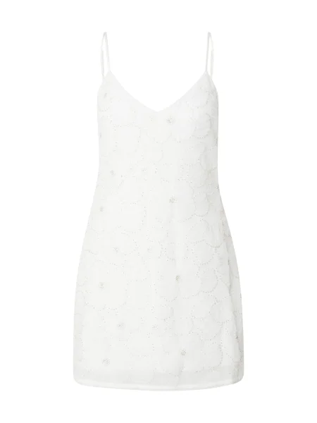 Abercrombie & Fitch Rochie de cocktail argintiu / perlat / murdar alb