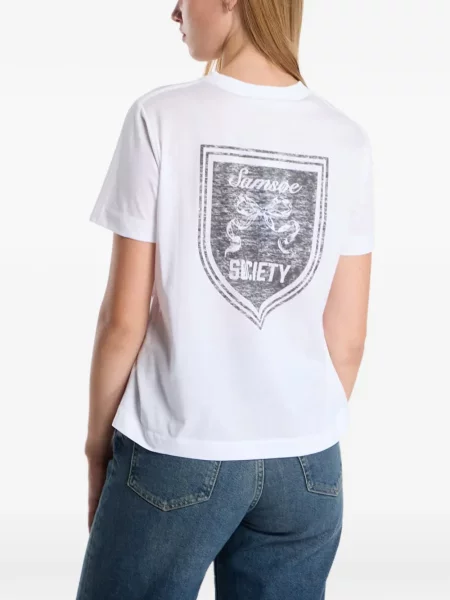Tricou Samsøe Samsøe cu imagine alb