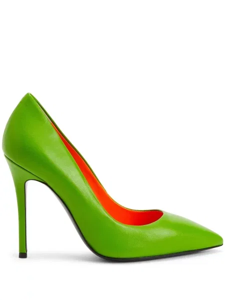 Pantofi cu toc Giuseppe Zanotti din piele verde