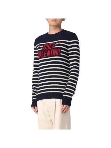 Pulover Valentino din jacard albastru