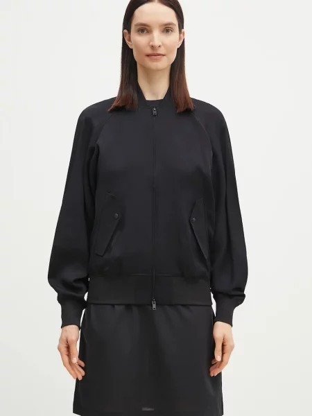 Geaca bomber Rayon Twill Track Top de tranzitie negru