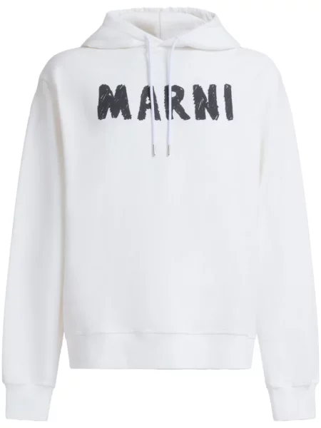 Hanorac cu glugă Marni cu imagine alb