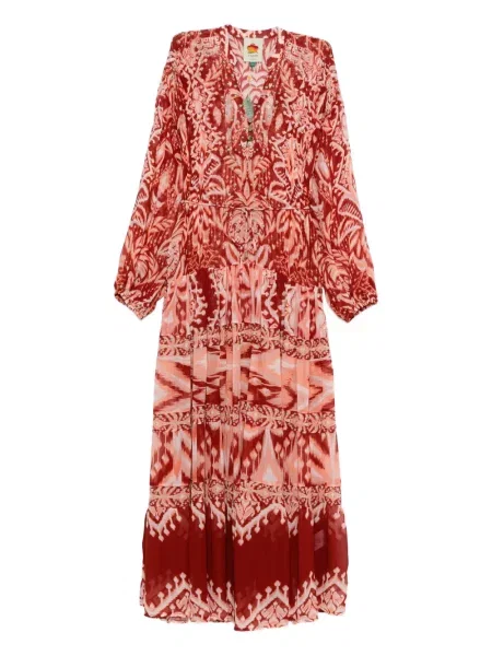 Sukienka maxi Farm Rio z nadrukiem w tropikalny nadruk garniturowa czerwona