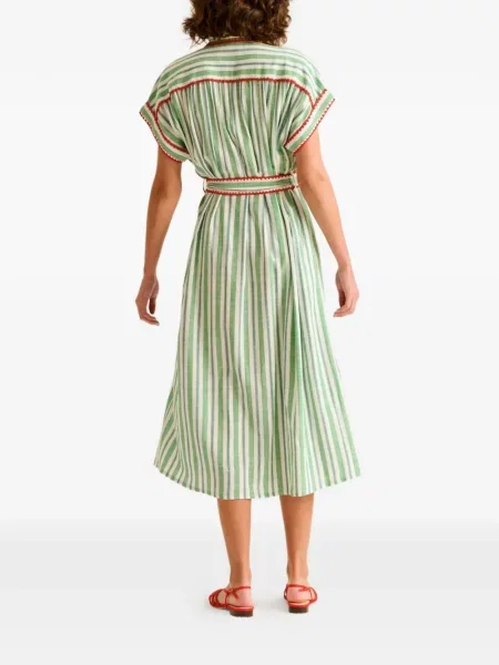 Rochie midi Carolina K cu dungi verde