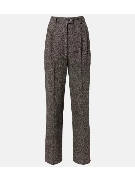 Pantaloni The Row de mătase gri