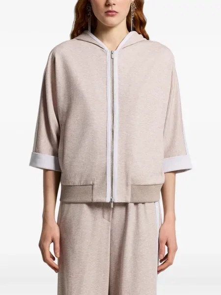 Geacă Peserico cu dungi cu glugă