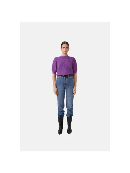 Sweter Suncoo wełniany fioletowy