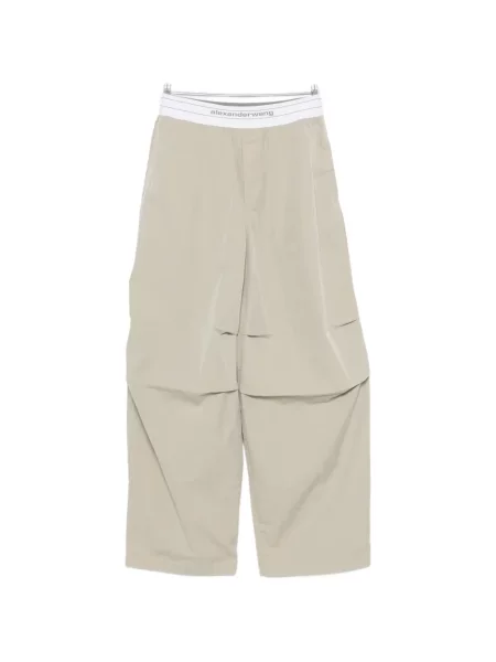 Pantaloni Alexander Wang cu autograf verde