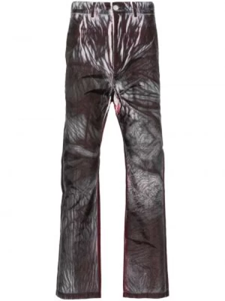 Pantaloni Kanghyuk cu imagine cu imprimeu abstract negru
