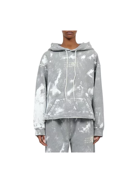 Bluza z kapturem Mm6 Maison Margiela z kapturem szara