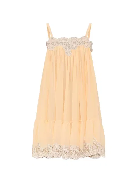 Rochie mini Chloé din dantelă portocaliu