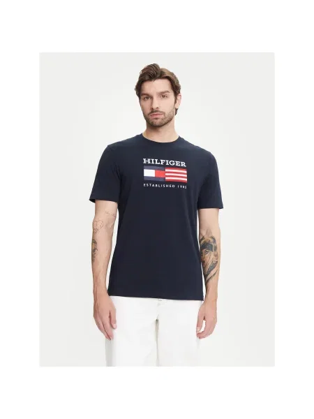 Tommy Hilfiger Póló American Monotype Regular Fit sötétkék