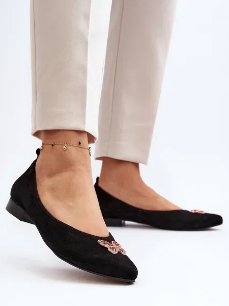 Semišové baleríny Zazoo černé