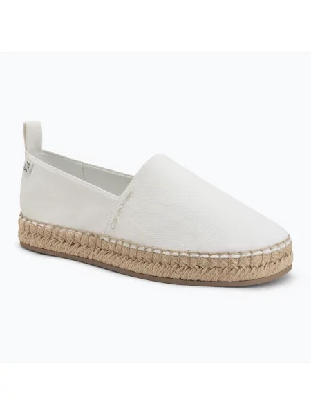 Espadrile pentru femei Calvin Klein Oblique Canvas Off White alb