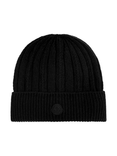 Czapka Moncler wełniana czarna
